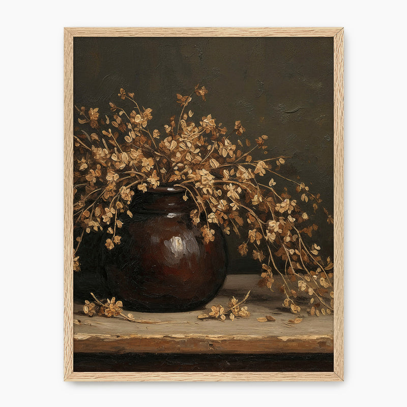 Vintage Still Life with Dried Grass Bouquet - Sage and Rose Prints