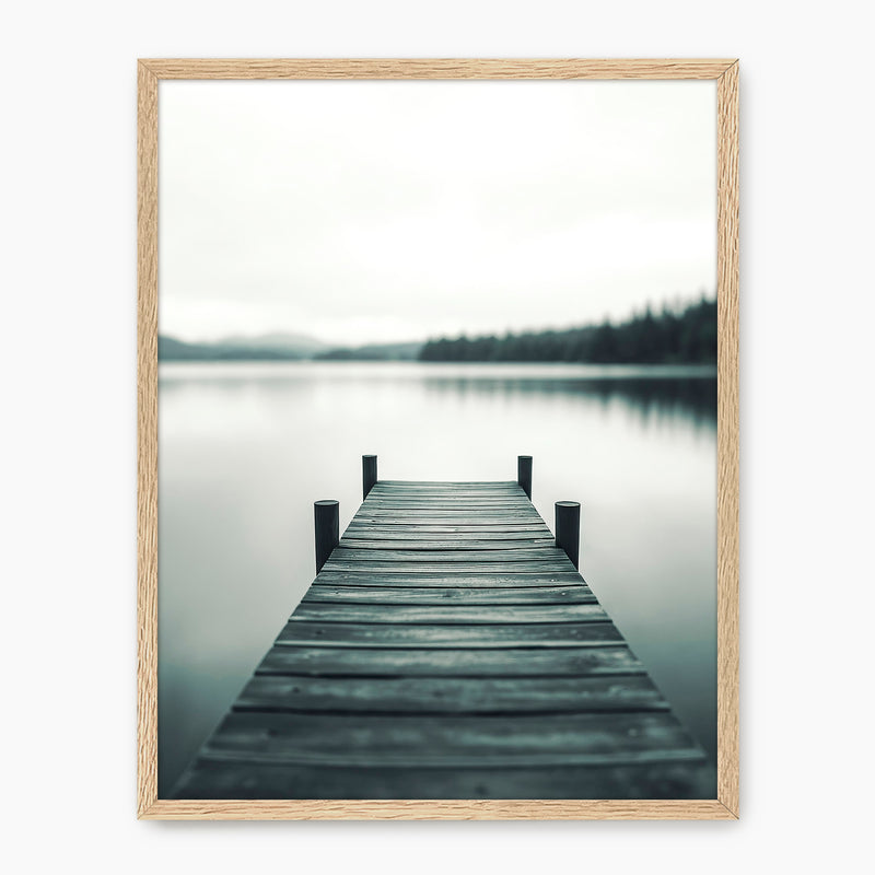 Black and White Moody Lake Photo - Sage and Rose Prints
