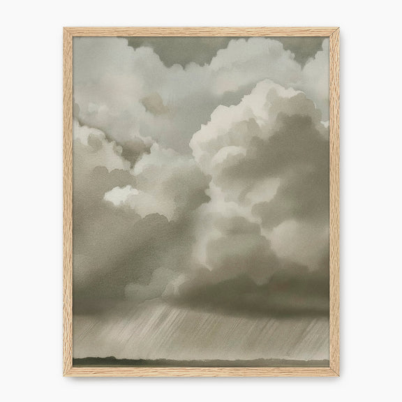 Rain Clouds over the Plains Watercolor - Sage and Rose Prints