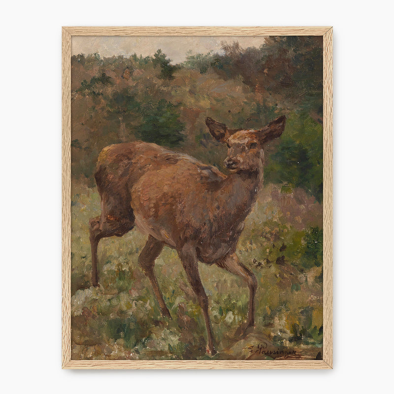 The Red Deer Impressionist Painting - Sage and Rose Prints