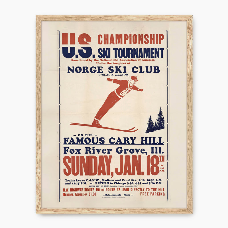 Retro Ski Poster - Nordic Ski - Sage and Rose Prints