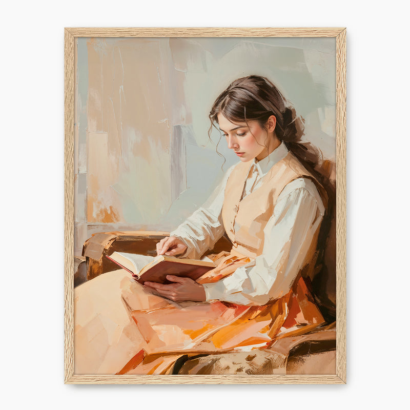 Victorian Woman Reading Fall Print - Sage and Rose Prints