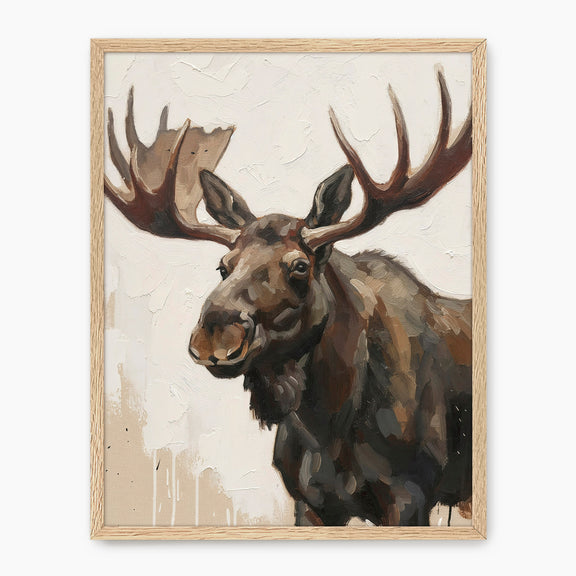Moose Impressionist Painting Print - Sage and Rose Prints