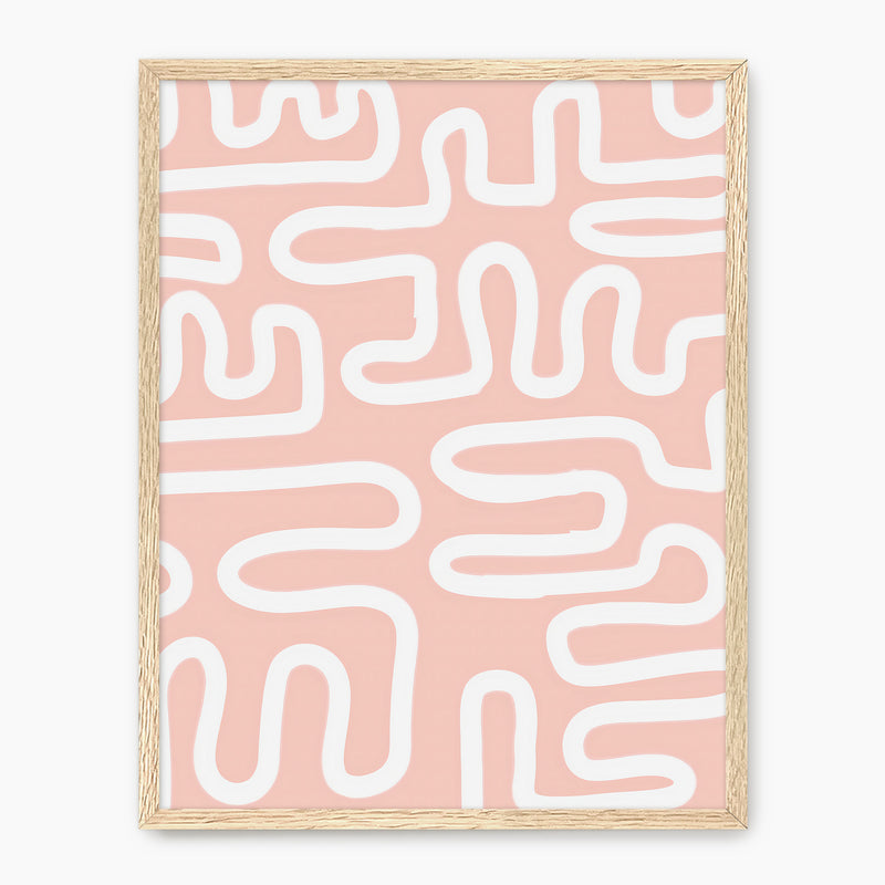 Coral Blush Organic Maze Print - Sage and Rose Prints