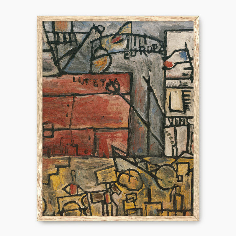 Abstract Geometric City No2 - Sage and Rose Prints