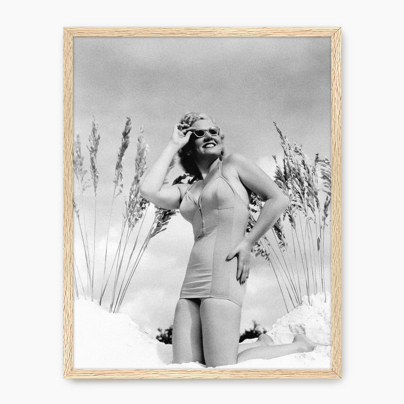 Classic Beach Beauty Old Photograph - Sage and Rose Prints