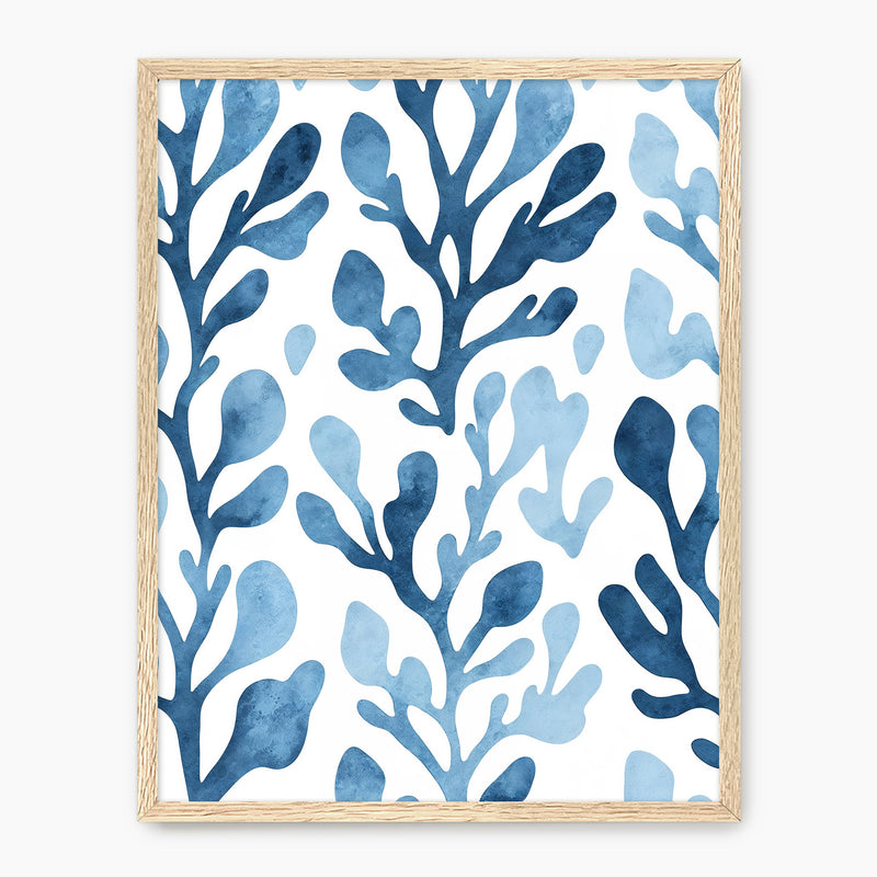 Coastal Blue Seaweed Print - Sage and Rose Prints