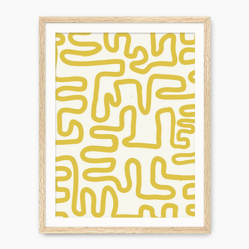 Yellow Maze Print - Sage and Rose Prints