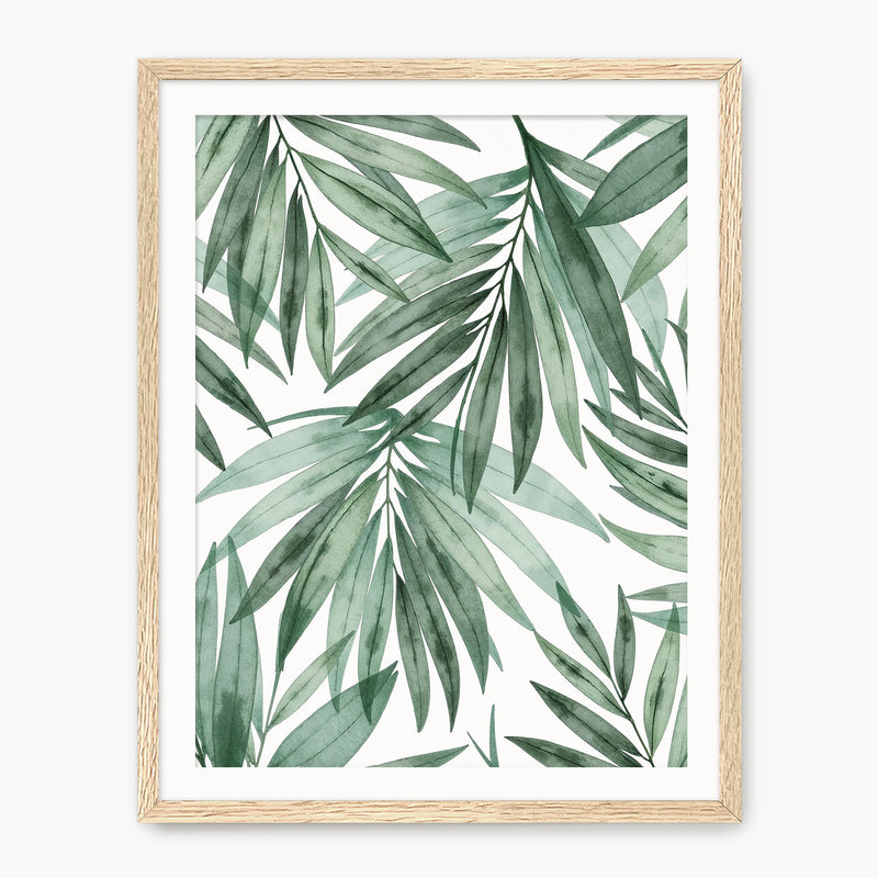Muted Palm Watercolor Print - Sage and Rose Prints