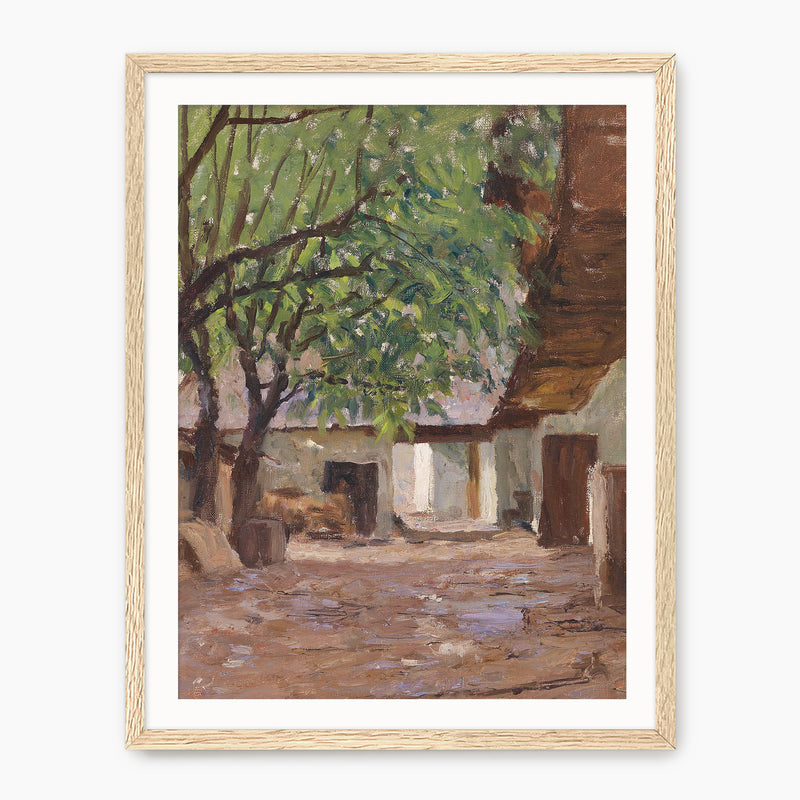 Peaceful Courtyard in Earth Tones No2 - Sage and Rose Prints