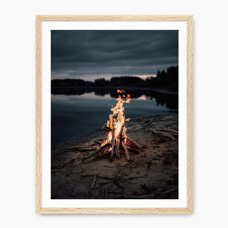 Campfire on the Beach Photo - Sage and Rose Prints