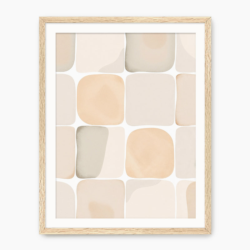 Tan Scandi Wash Patterns Art Print - Sage and Rose Prints