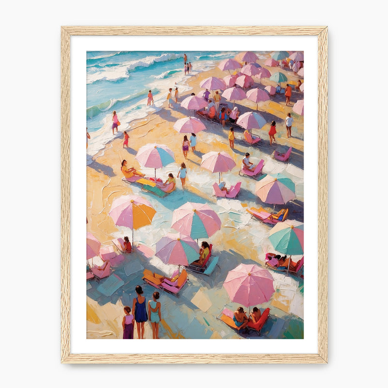 Bright Pink and Blue Beach Umbrellas - Sage and Rose Prints