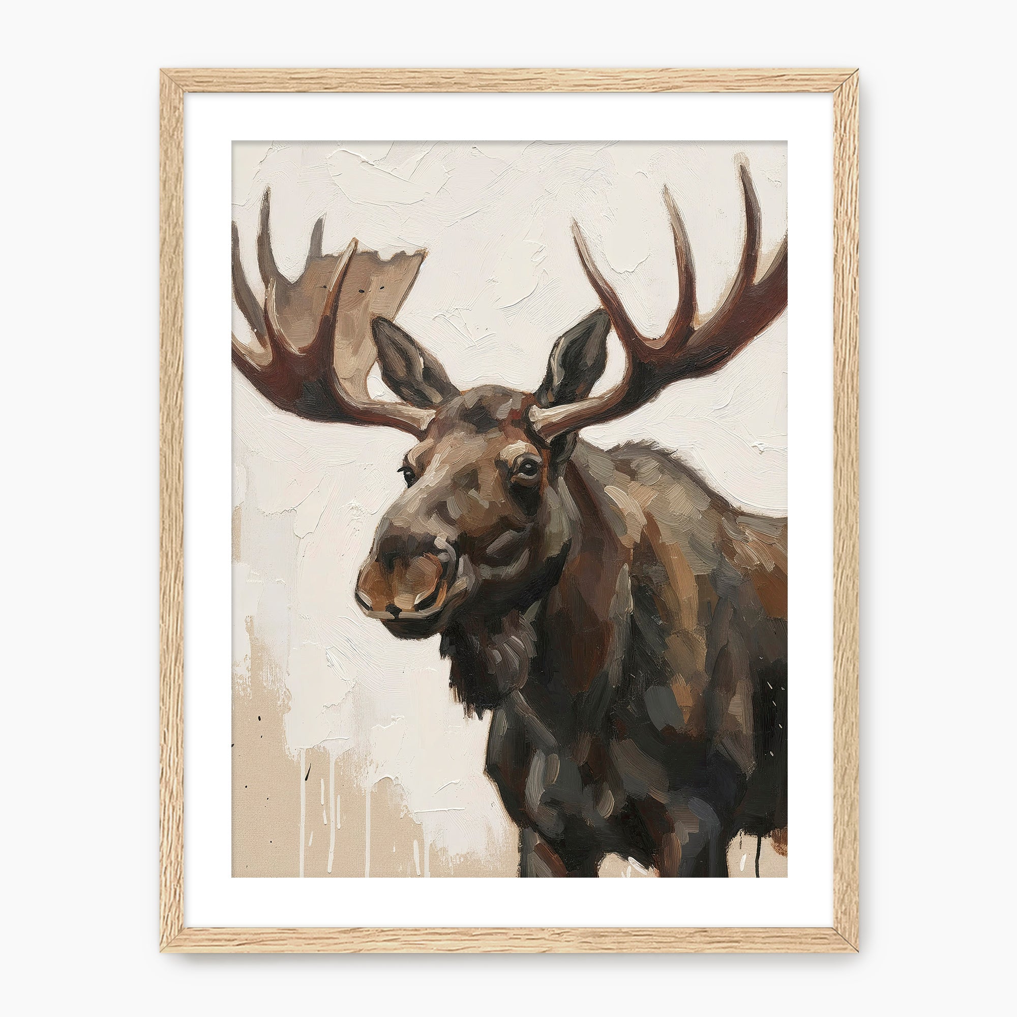 Moose Impressionist Painting Print - Sage and Rose Prints