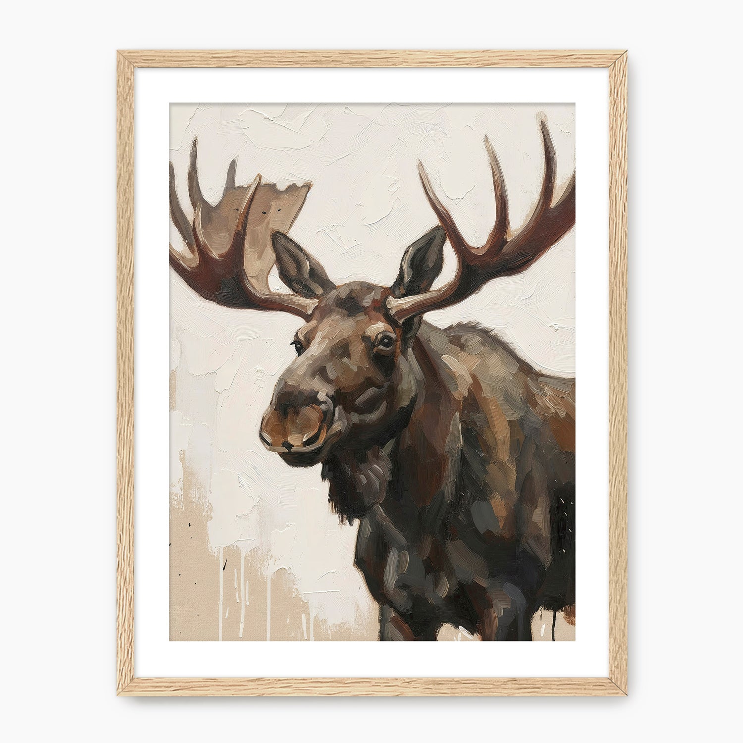 Moose Impressionist Painting Print - Sage and Rose Prints