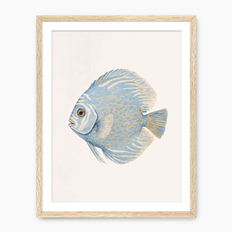 Sky Blue Coastal Fish Swimming Left - Sage and Rose Prints