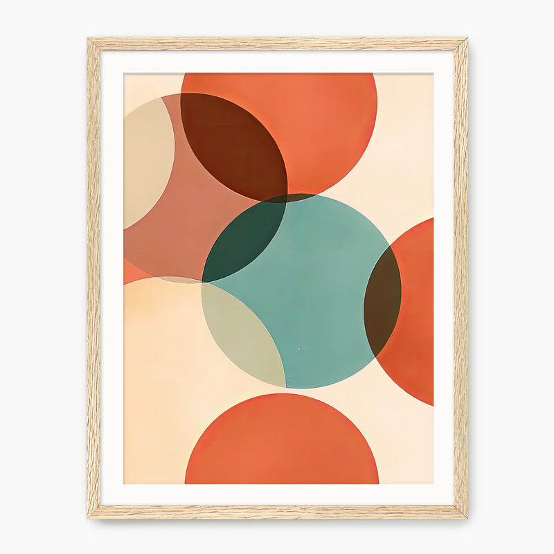 Vibrant Mid Century Circle Print - Sage and Rose Prints