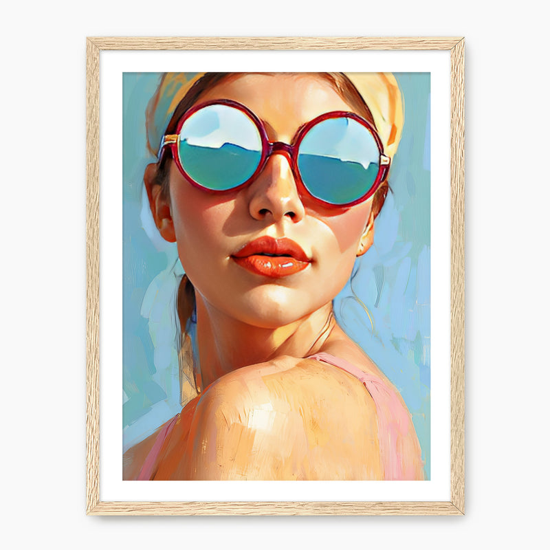 Retro Sunglasses Oil Painting Print - Sage and Rose Prints
