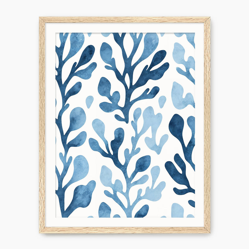 Coastal Blue Seaweed Print - Sage and Rose Prints