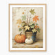Pumpkin fall print, fall artwork with wood frame, fall wall art, pumpkin fall oil painting, fall wall decor in burnt orange and light beige, Sage & Rose Prints