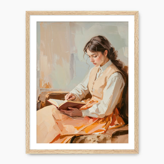 Victorian Woman Reading Fall Print - Sage and Rose Prints