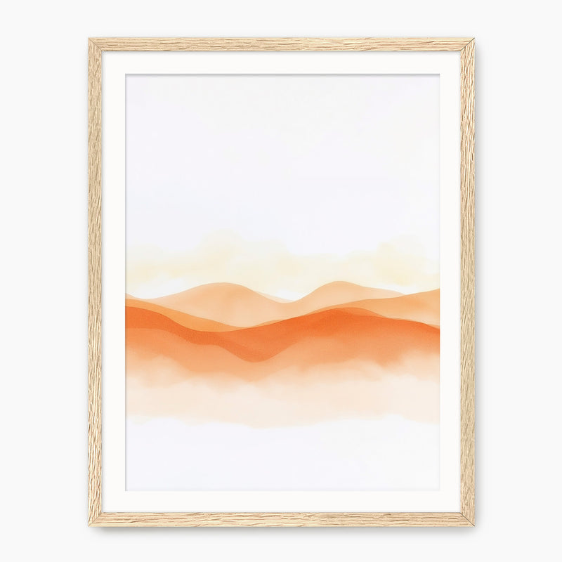 Orange Watercolor Landscape Print - Sage and Rose Prints