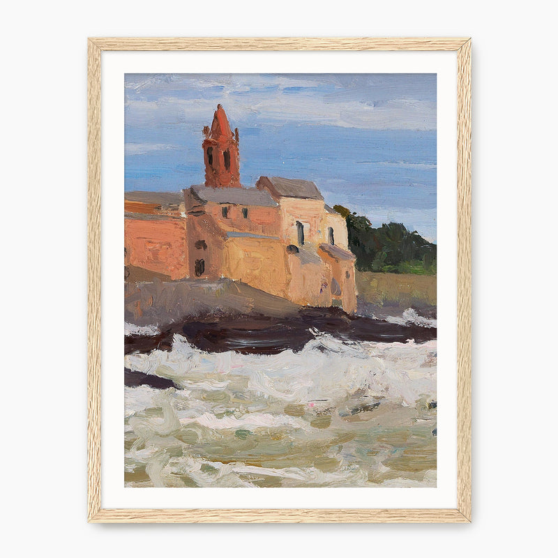 Post Impressionist Coastal Village Print - Sage and Rose Prints