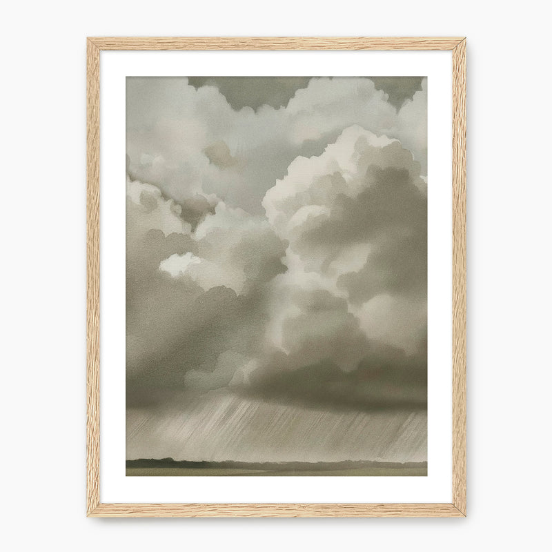 Rain Clouds over the Plains Watercolor - Sage and Rose Prints