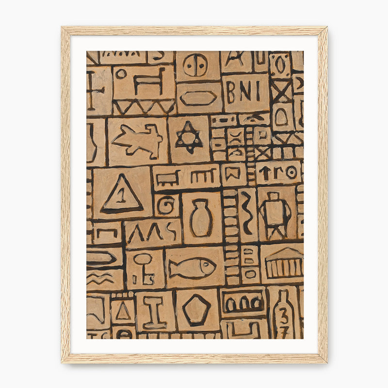 Sandstone Pictograph Art No2 - Sage and Rose Prints