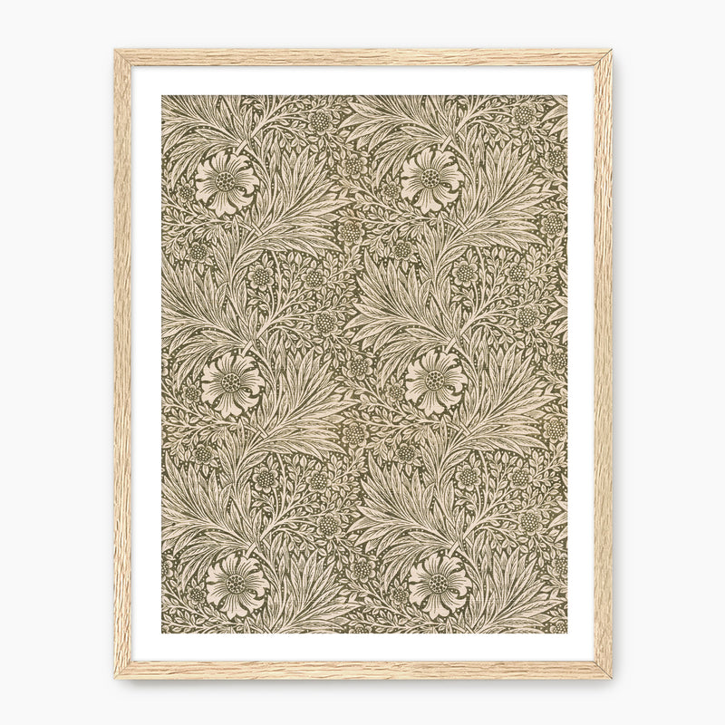 Whimsical Olive and Beige Pattern Wall Art - Sage and Rose Prints