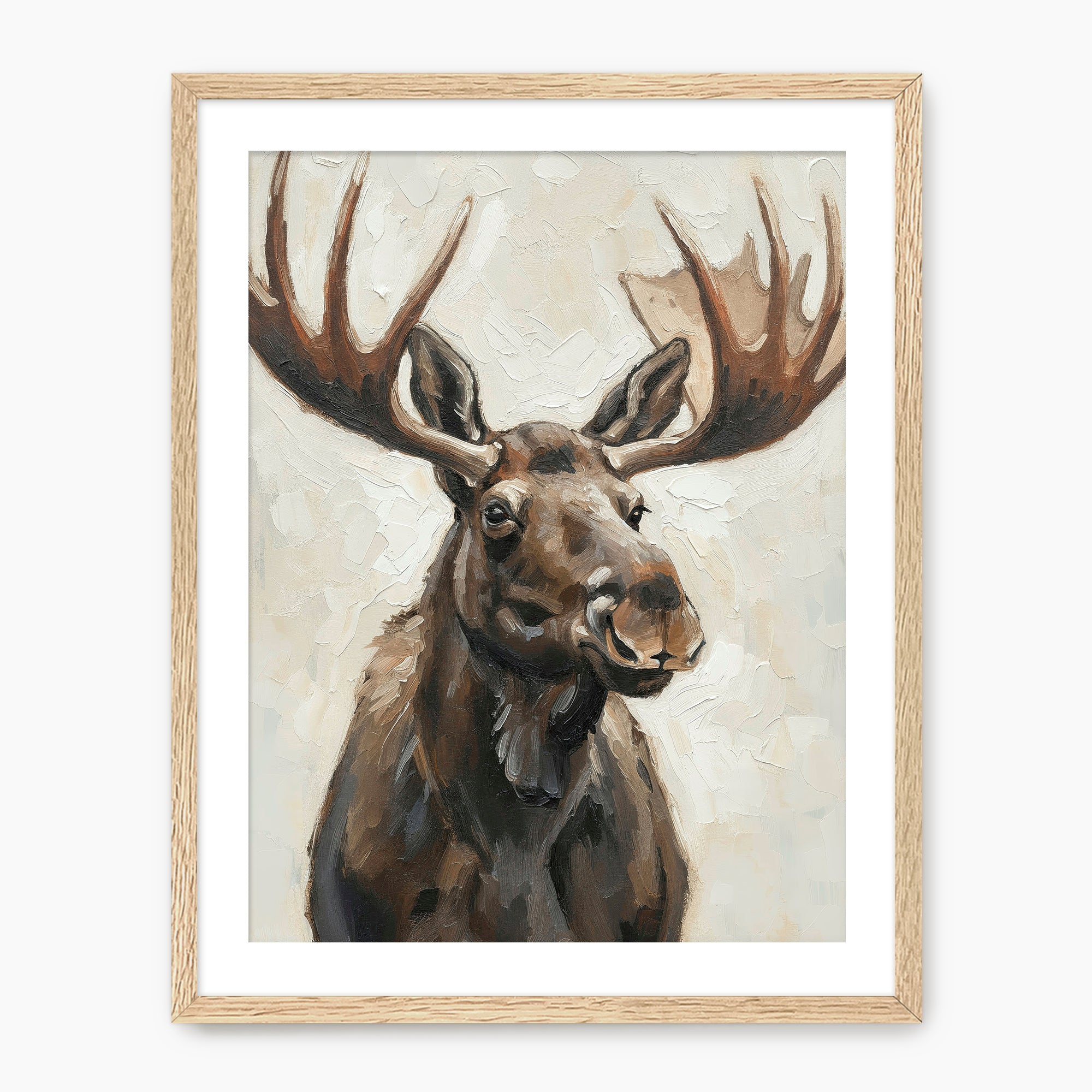 Impasto Moose Painting Print - Sage and Rose Prints