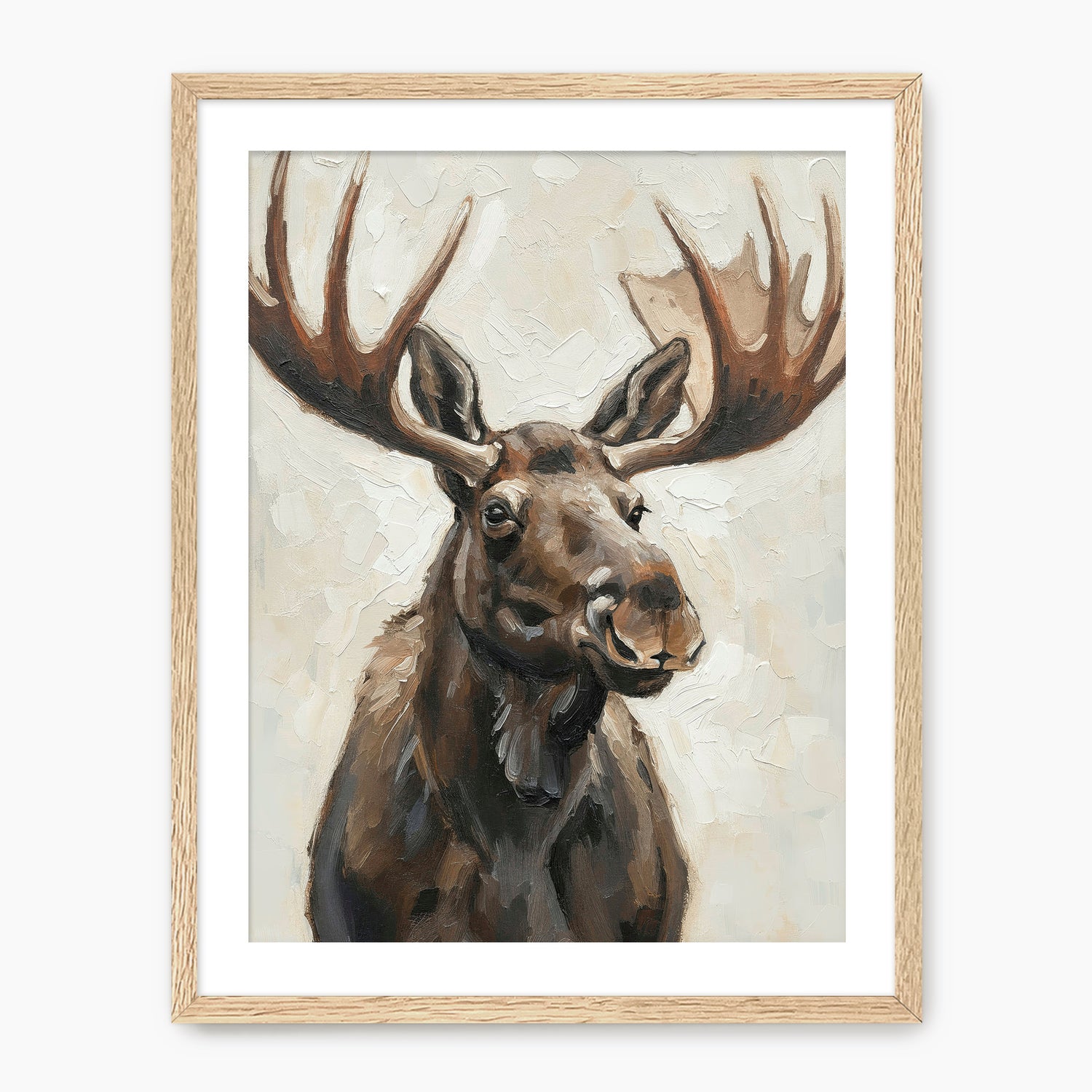 Impasto Moose Painting Print - Sage and Rose Prints
