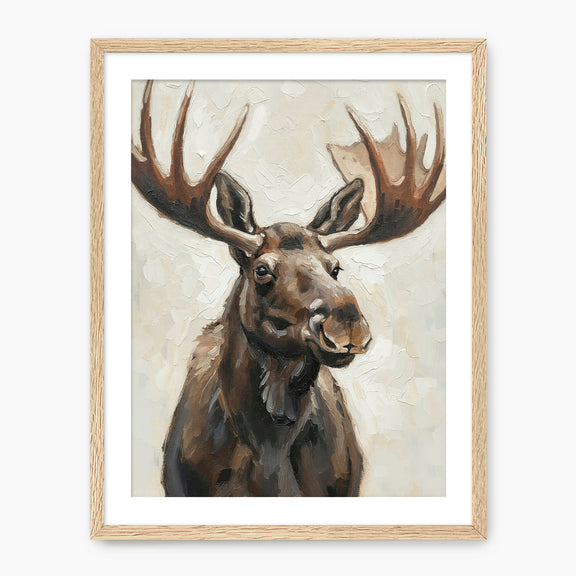 Impasto Moose Painting Print - Sage and Rose Prints