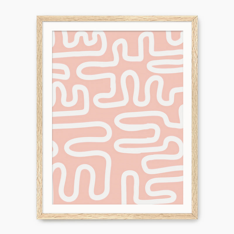 Coral Blush Organic Maze Print - Sage and Rose Prints