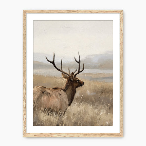 Deer in Tall Grasses Wildlife Painting - Sage and Rose Prints