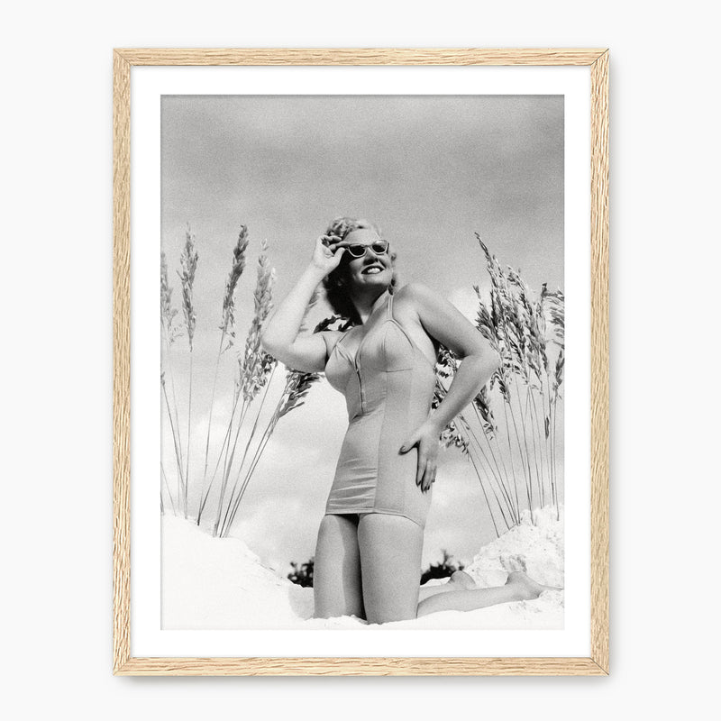 Classic Beach Beauty Old Photograph - Sage and Rose Prints