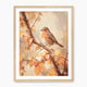 Bird fall print, fall artwork with wood frame, fall wall art, robin fall oil painting, fall wall decor in burnt orange and light beige, Sage & Rose Prints