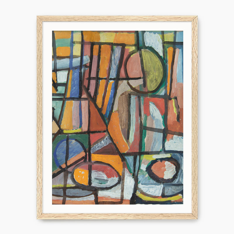 Bright Geometric Abstract Art No2 - Sage and Rose Prints