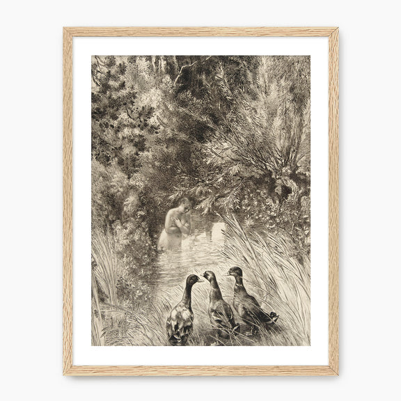 Vintage Trio of Ducks Drawing - Sage and Rose Prints