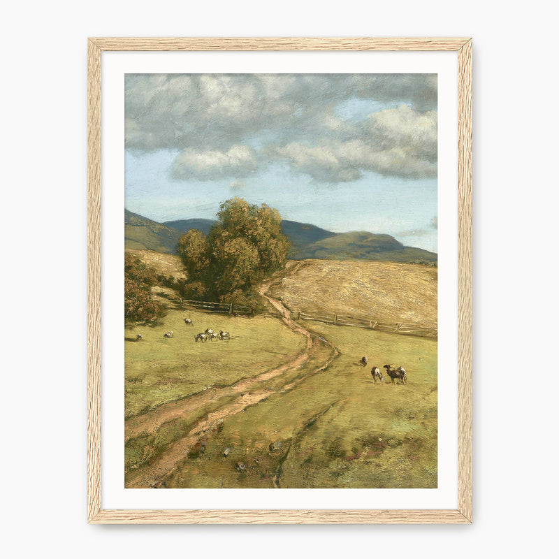 Gilded Meadow Scene - Sage and Rose Prints