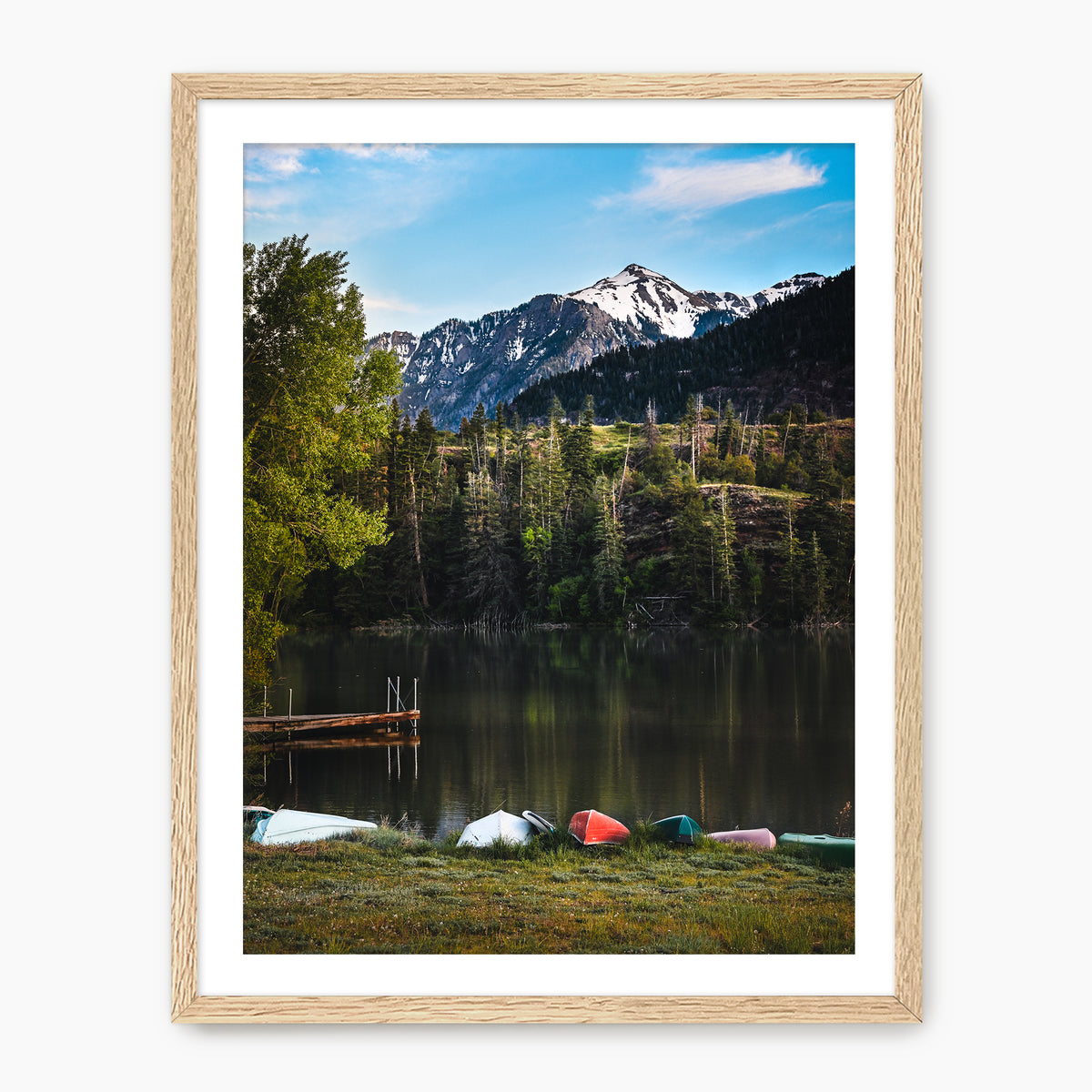 Canoes on the Lake Mountain Photography - Sage and Rose Prints