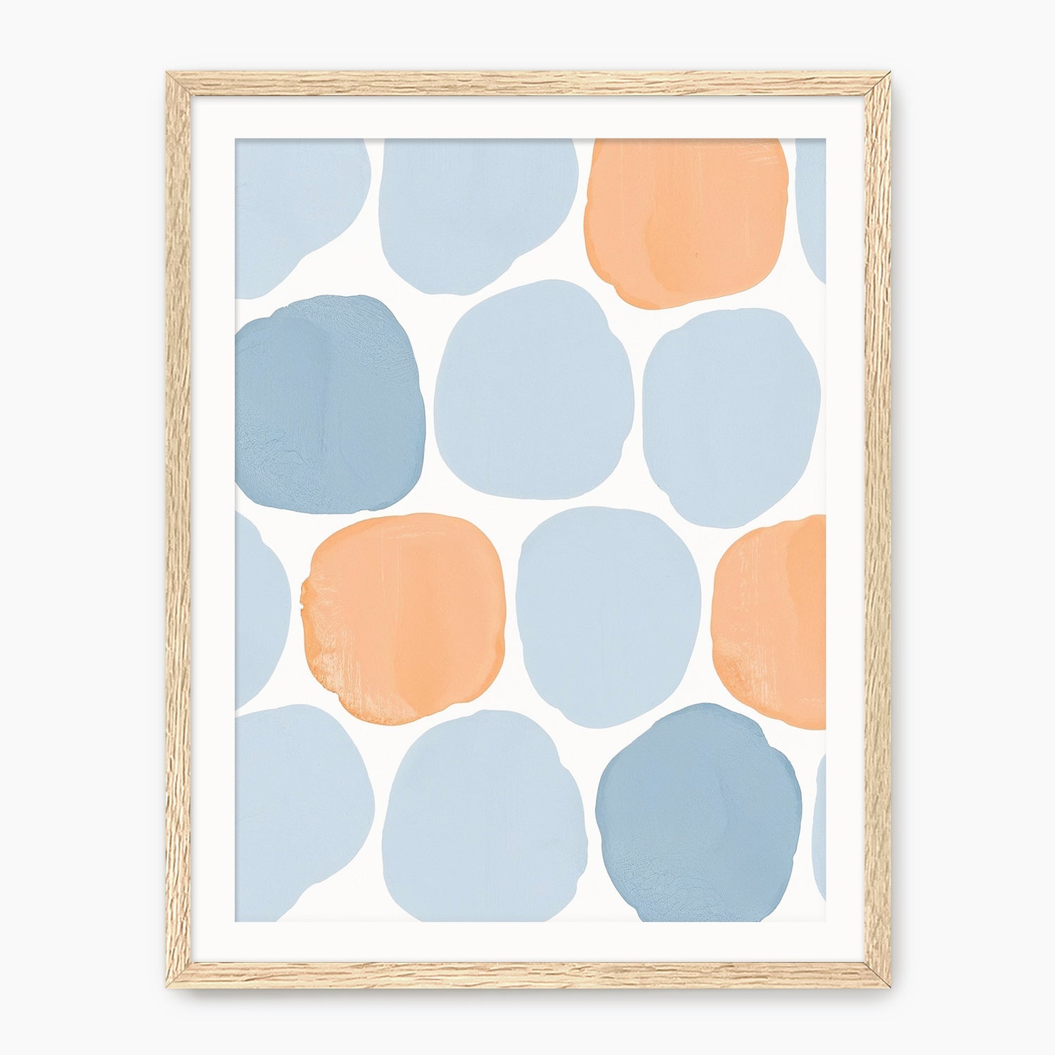 Steel Blue and Light Orange Art Print - Sage and Rose Prints