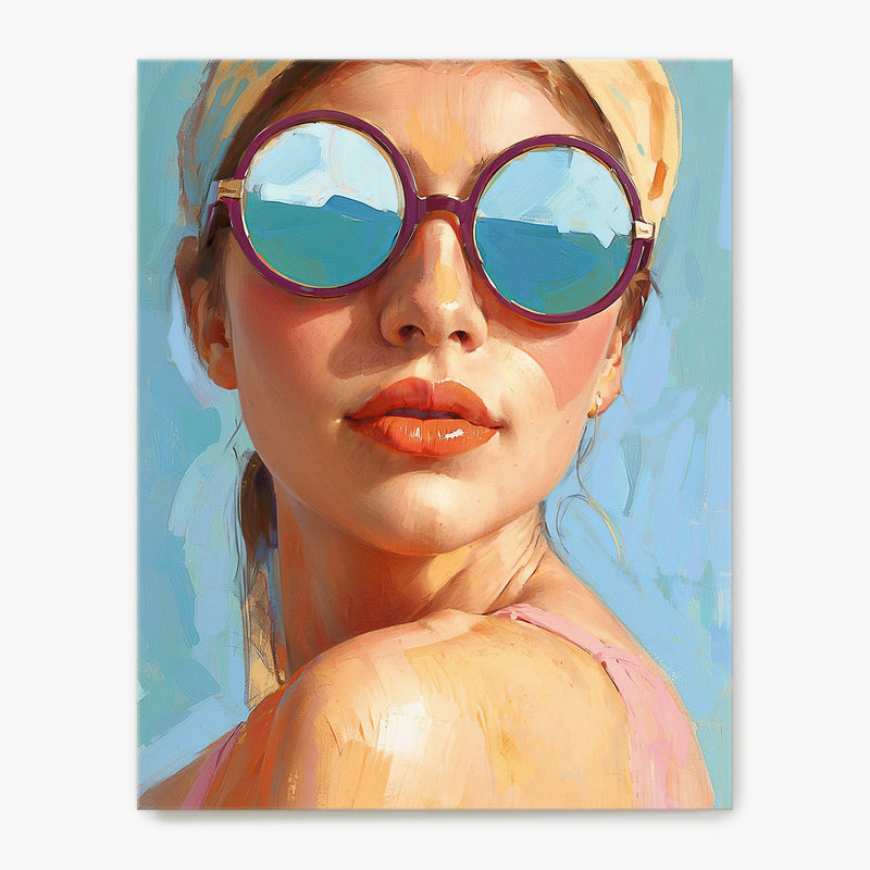 Retro Sunglasses Oil Painting Print - Sage and Rose Prints
