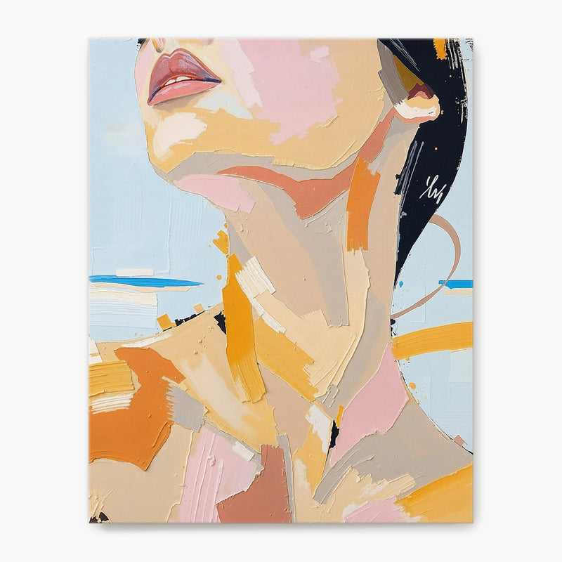 Abstract Woman Impasto Painting Print - Sage and Rose Prints