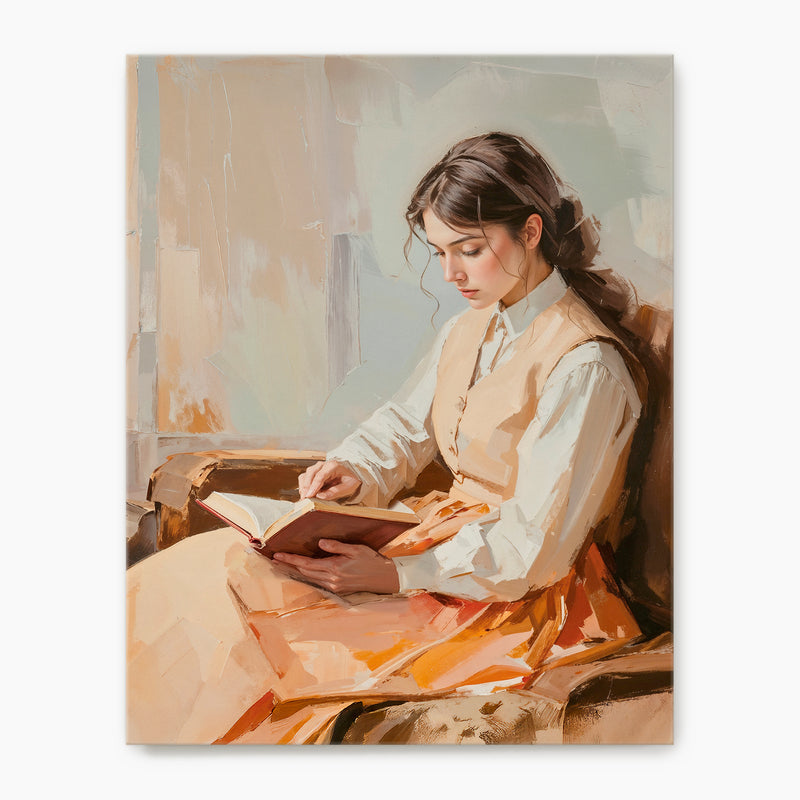 Victorian Woman Reading Fall Print - Sage and Rose Prints