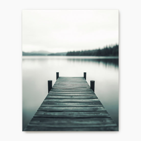 Black and White Moody Lake Photo - Sage and Rose Prints