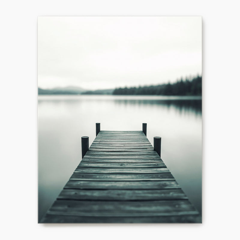 Black and White Moody Lake Photo - Sage and Rose Prints