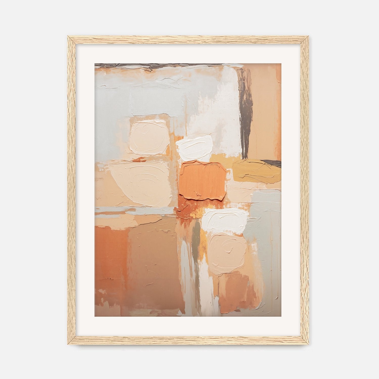 Orange and Gray Abstract Print - Sage and Rose Prints