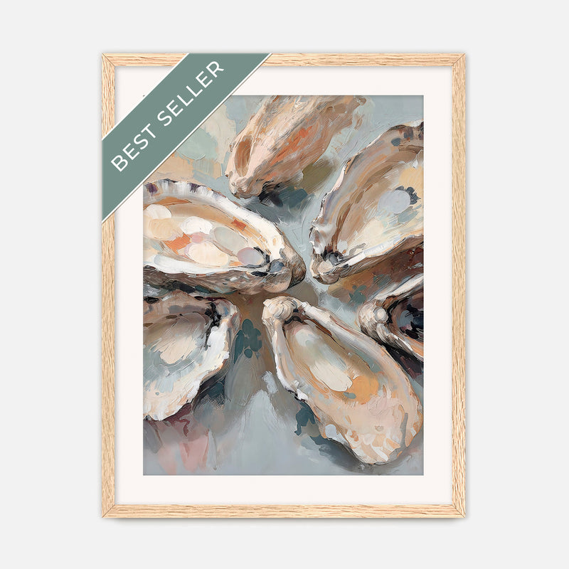 Oyster Shells Painting No1 - Sage and Rose Prints