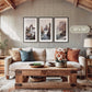 Misty Cliffs Painting Triptych - Sage and Rose Prints